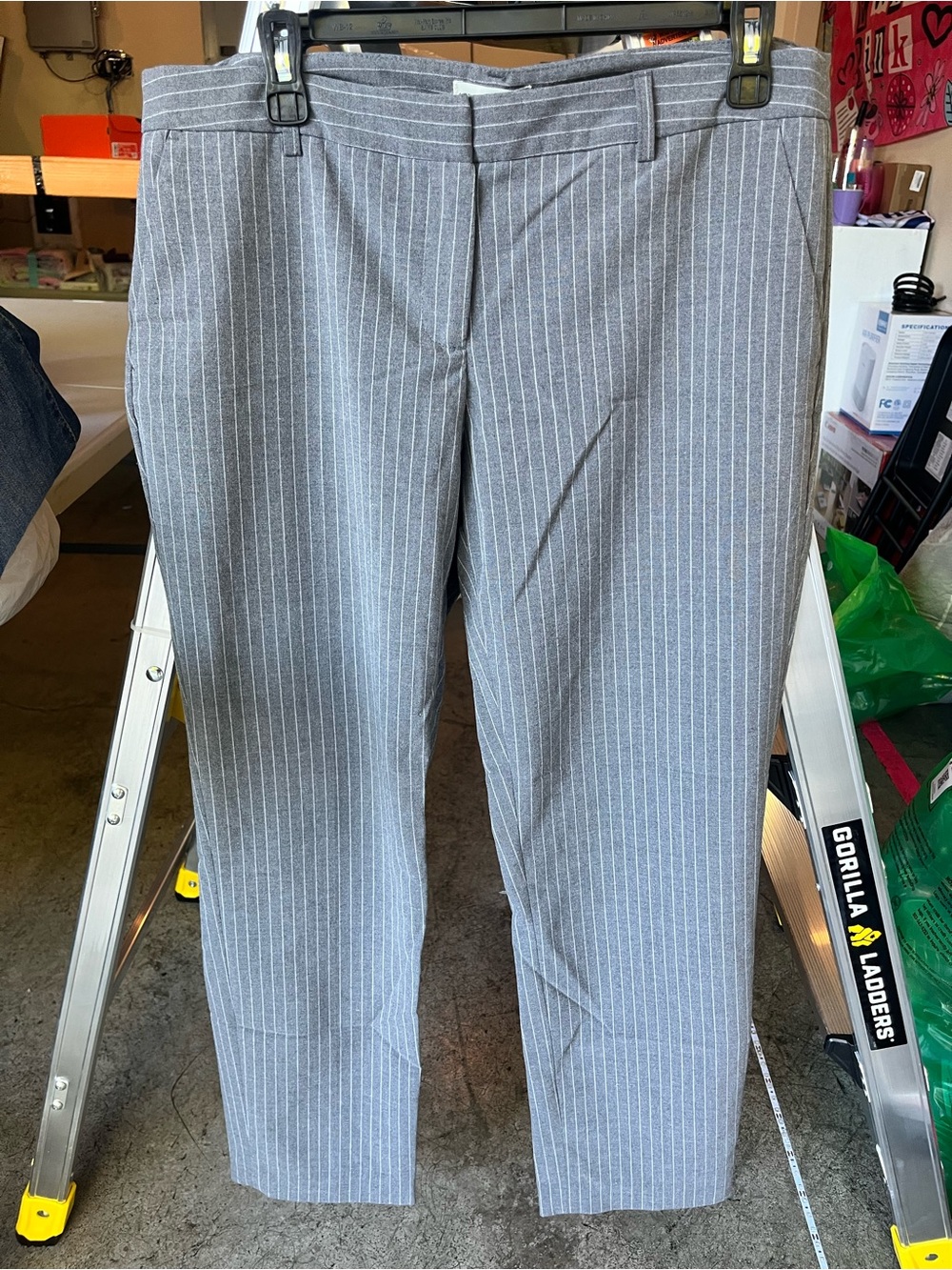 Women’s Gray Pinstripe Slack Dress Pants